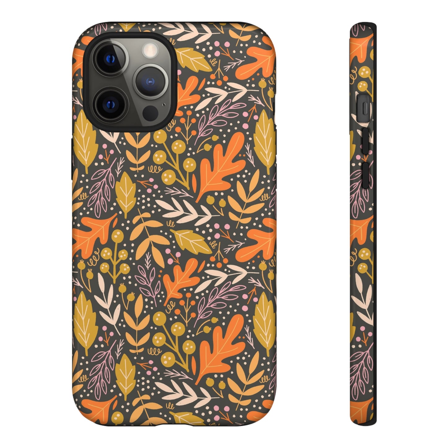 Dark Fall Foliage Leaves - iPhone Case