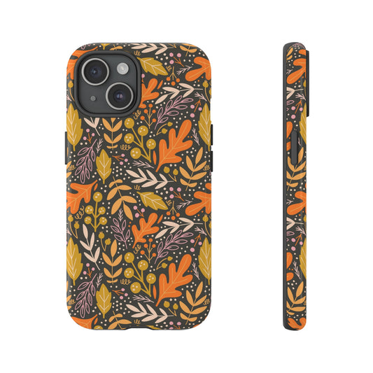 Dark Fall Foliage Leaves - iPhone Case