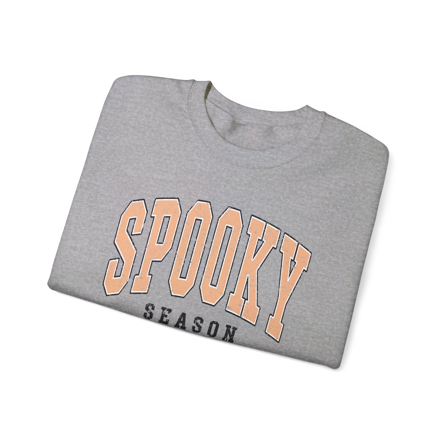 Spooky Season (Orange) Sporty Halloween Sweatshirt - Unisex Heavy Blend™ Crewneck Sweatshirt