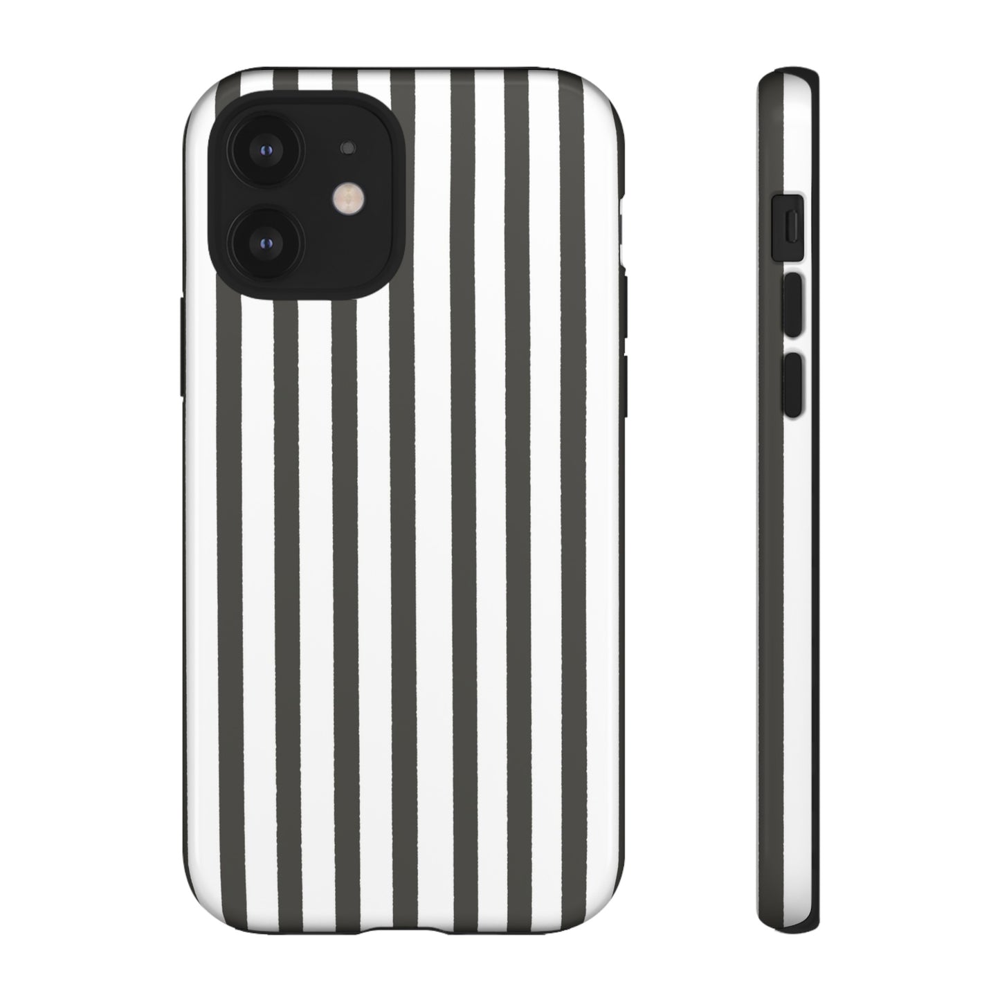 Halloween Black and White Vertical Stripes - iPhone Case