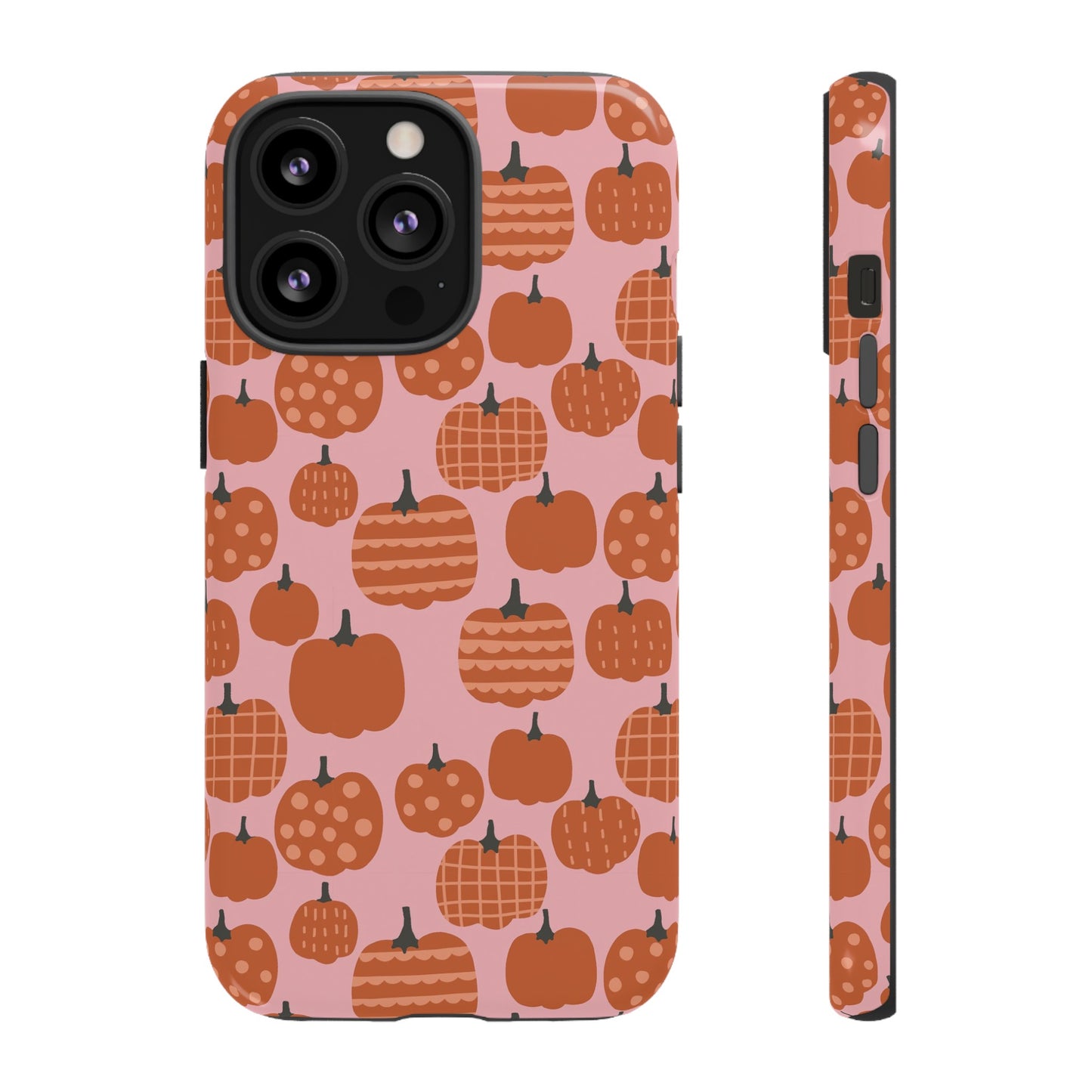 Fall Pumpkins with Pink Background - iPhone Case