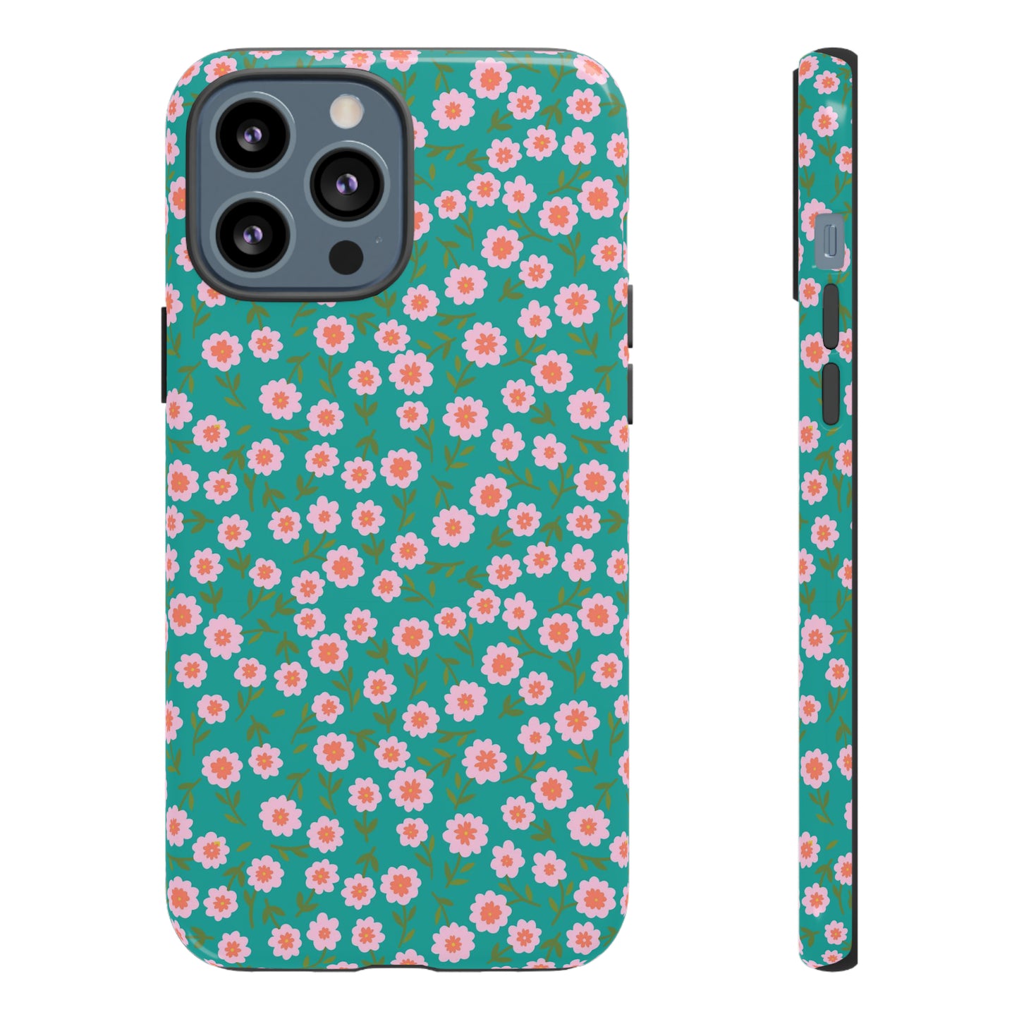 Spring Turquoise Florals - iPhone Case