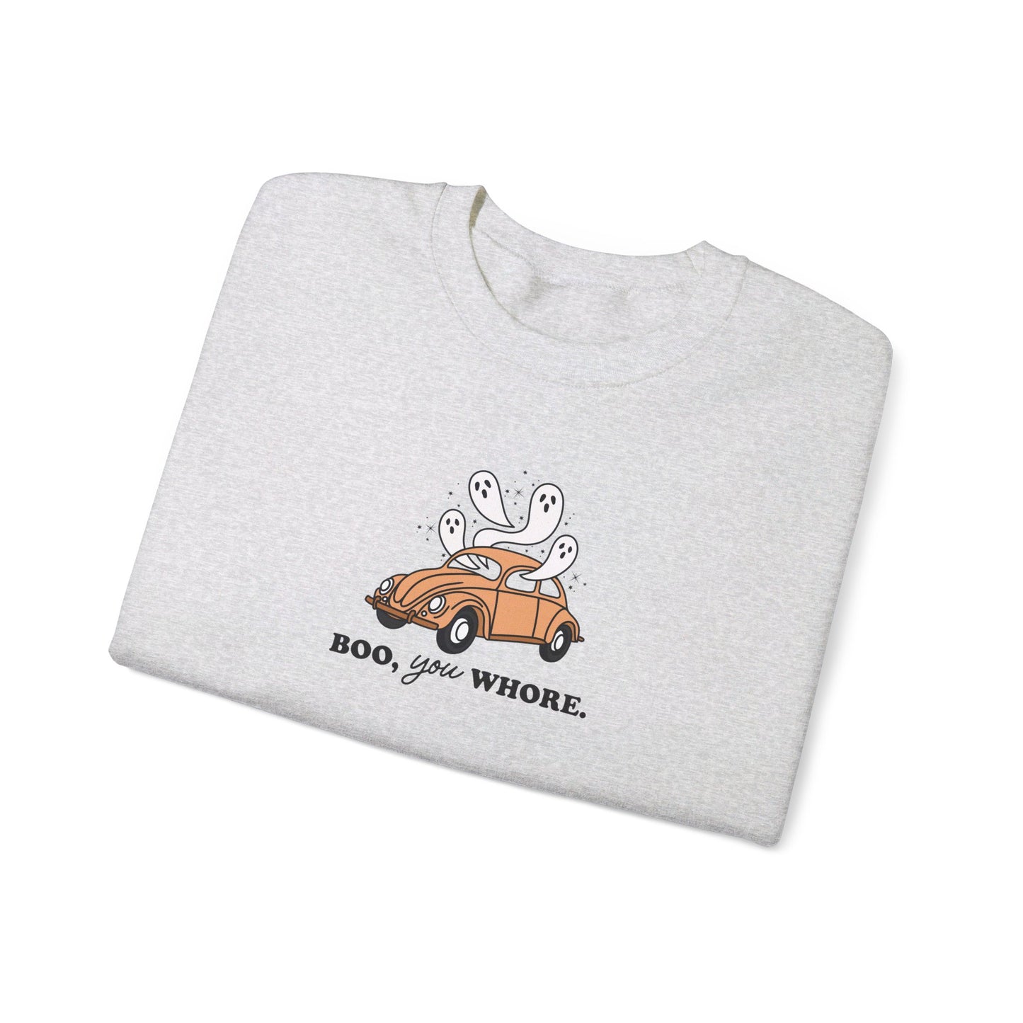 Boo Ghosts in Car - Funny Halloween Sweatshirt - Unisex Heavy Blend™ Crewneck Sweatshirt