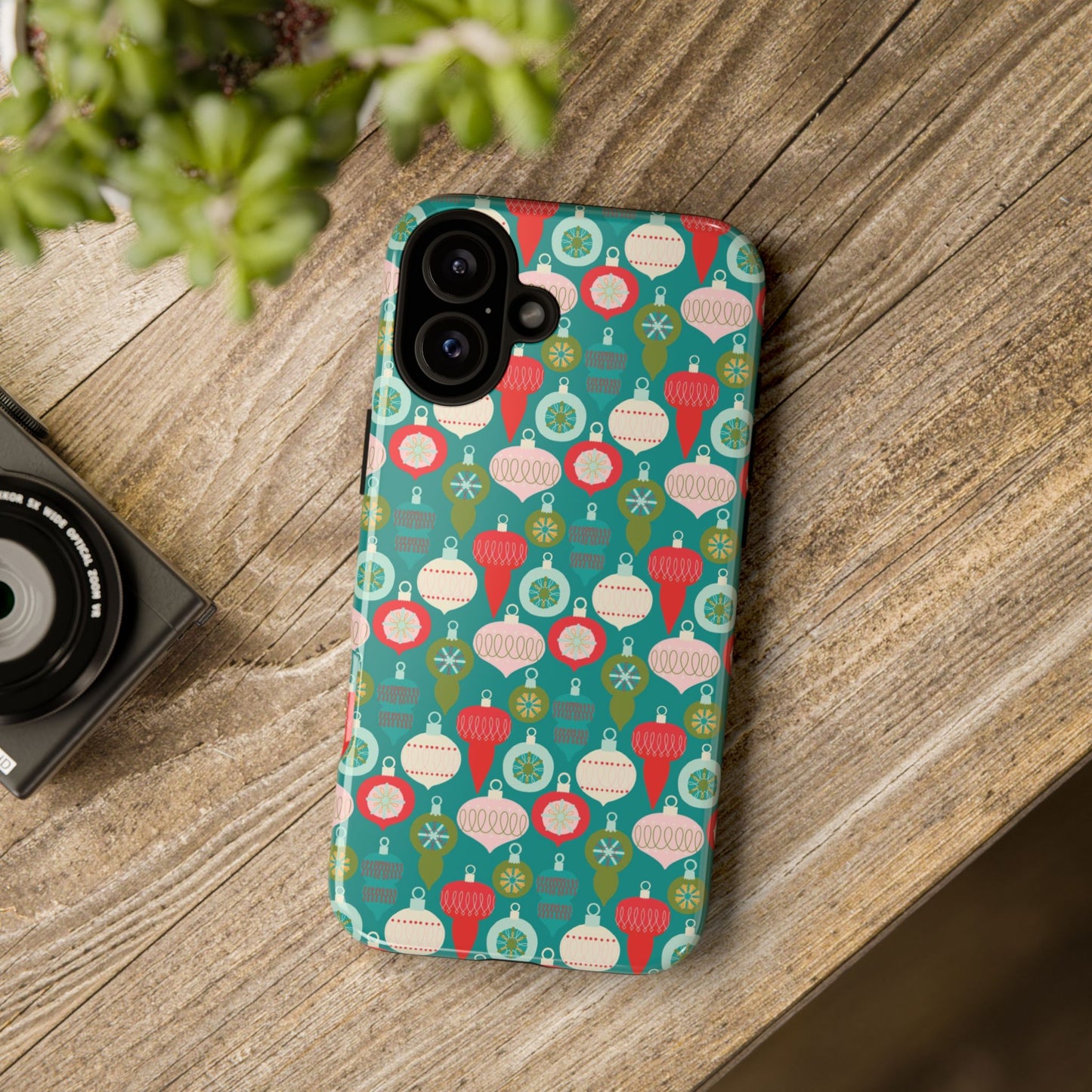 Christmas Ornaments - Green - iPhone Case