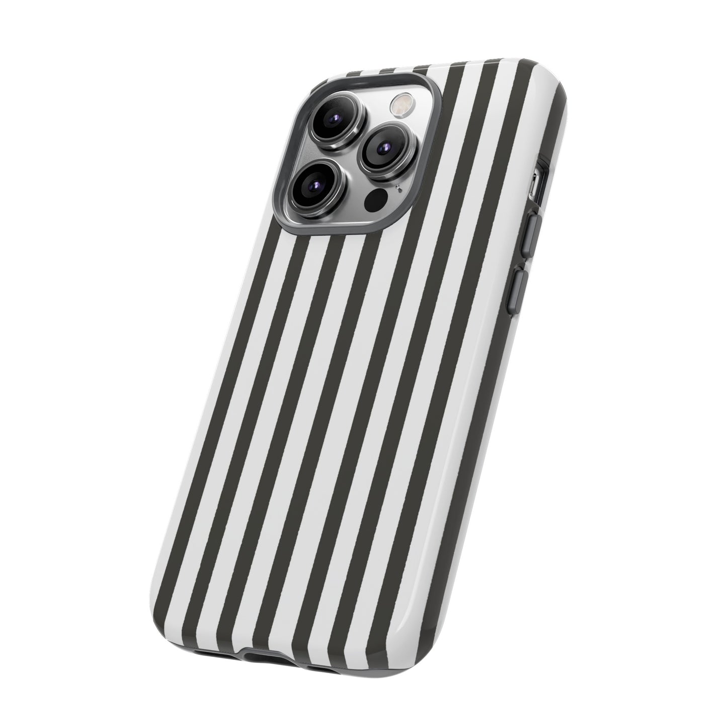 Halloween Black and White Vertical Stripes - iPhone Case