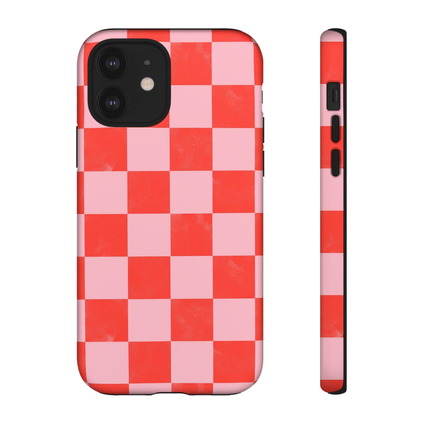 Red and Pink Checker Pattern - iPhone Case