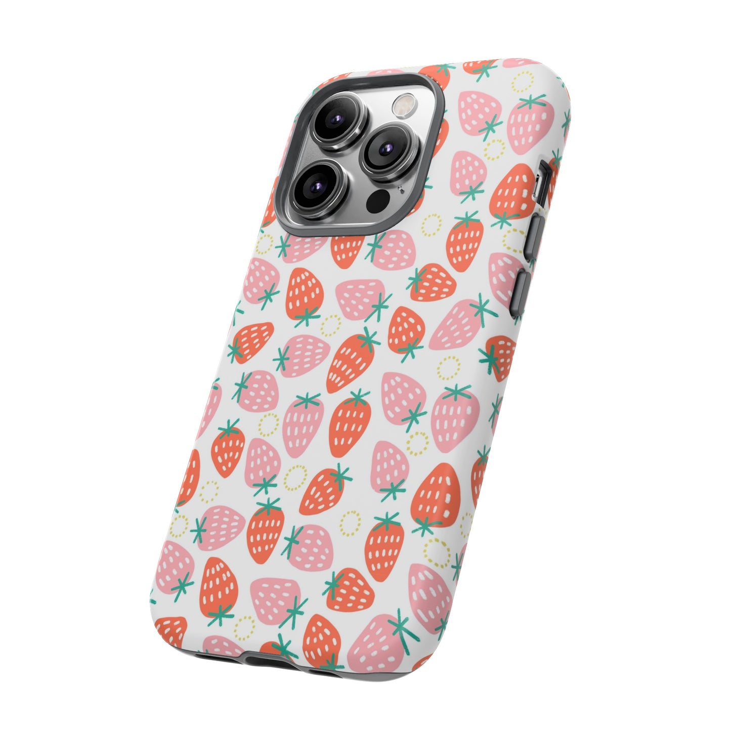 Strawberry Pattern - White - iPhone Case