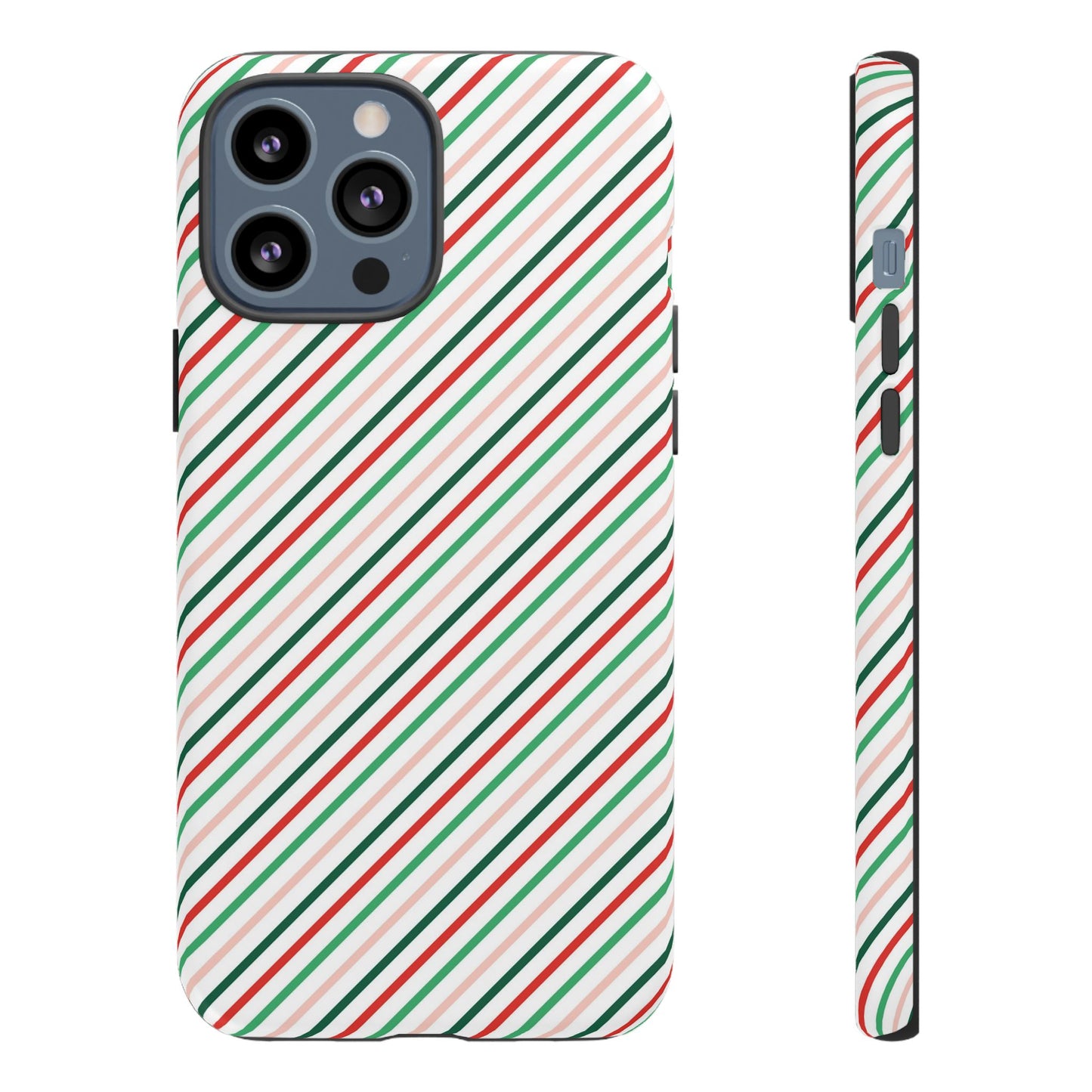 Christmas Diagonal Stripes - iPhone Case