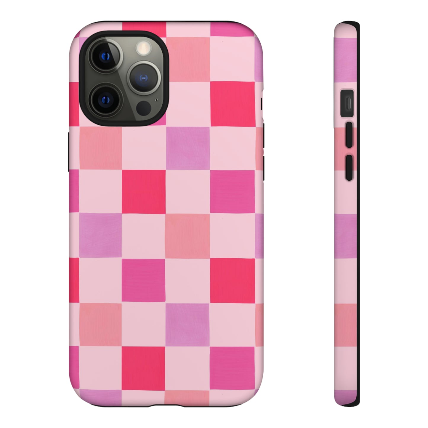 Pink Check Pattern iPhone Case