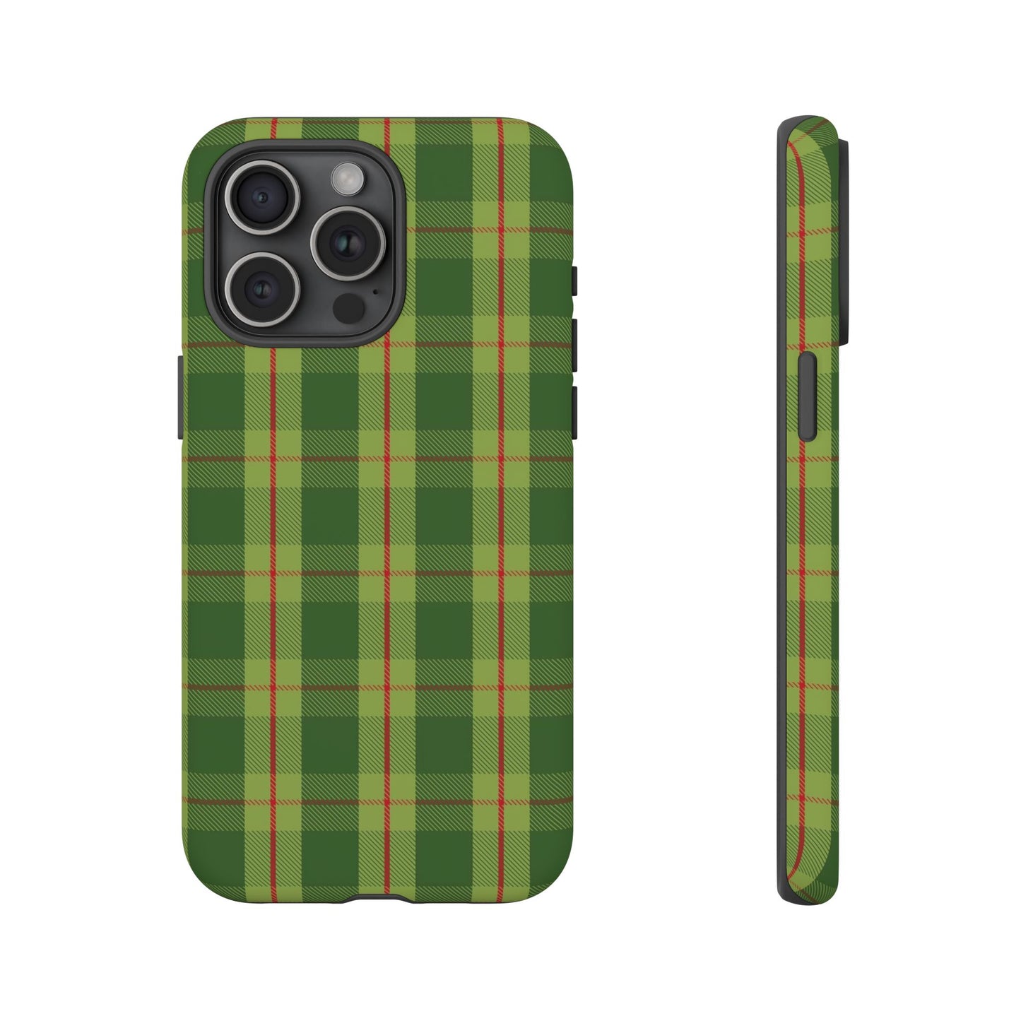 Green and Red Christmas Plaid Pattern - iPhone Case