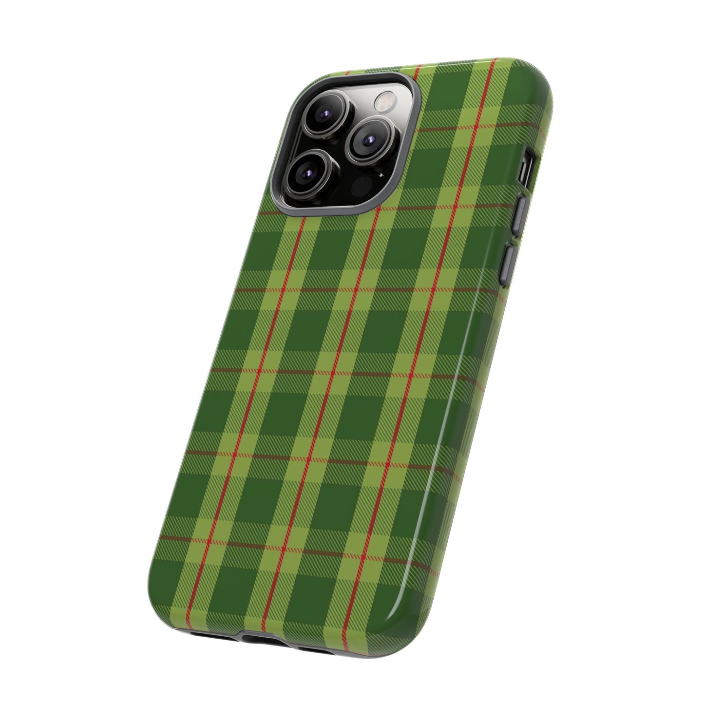 Green and Red Christmas Plaid Pattern - iPhone Case