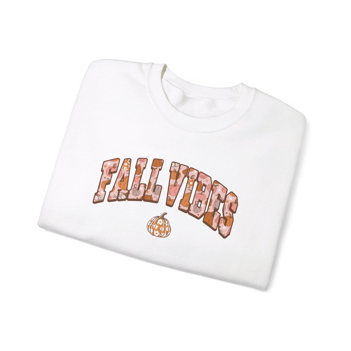 Fall Vibes - Sporty Pumpkin Autumn Sweatshirt - Unisex Heavy Blend™ Crewneck Sweatshirt