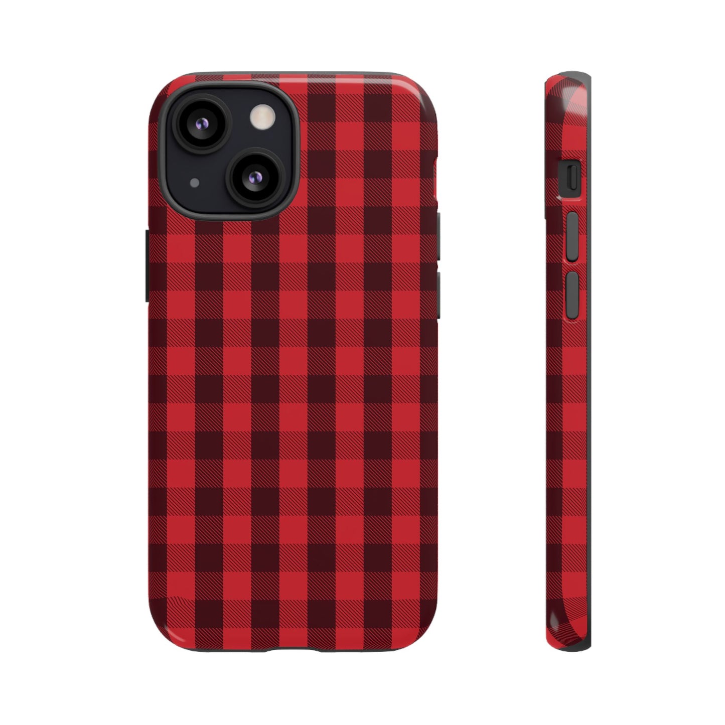 Red Christmas Gingham Pattern - iPhone Case