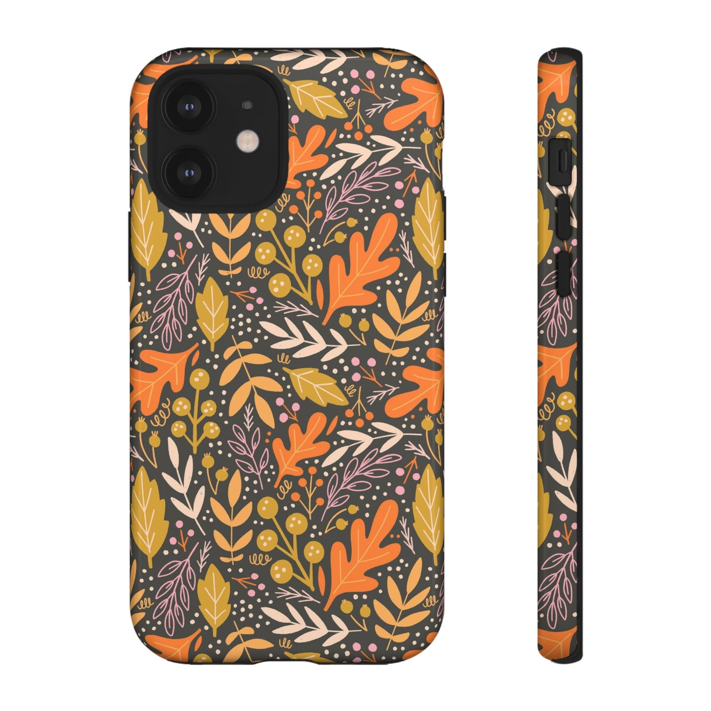 Dark Fall Foliage Leaves - iPhone Case