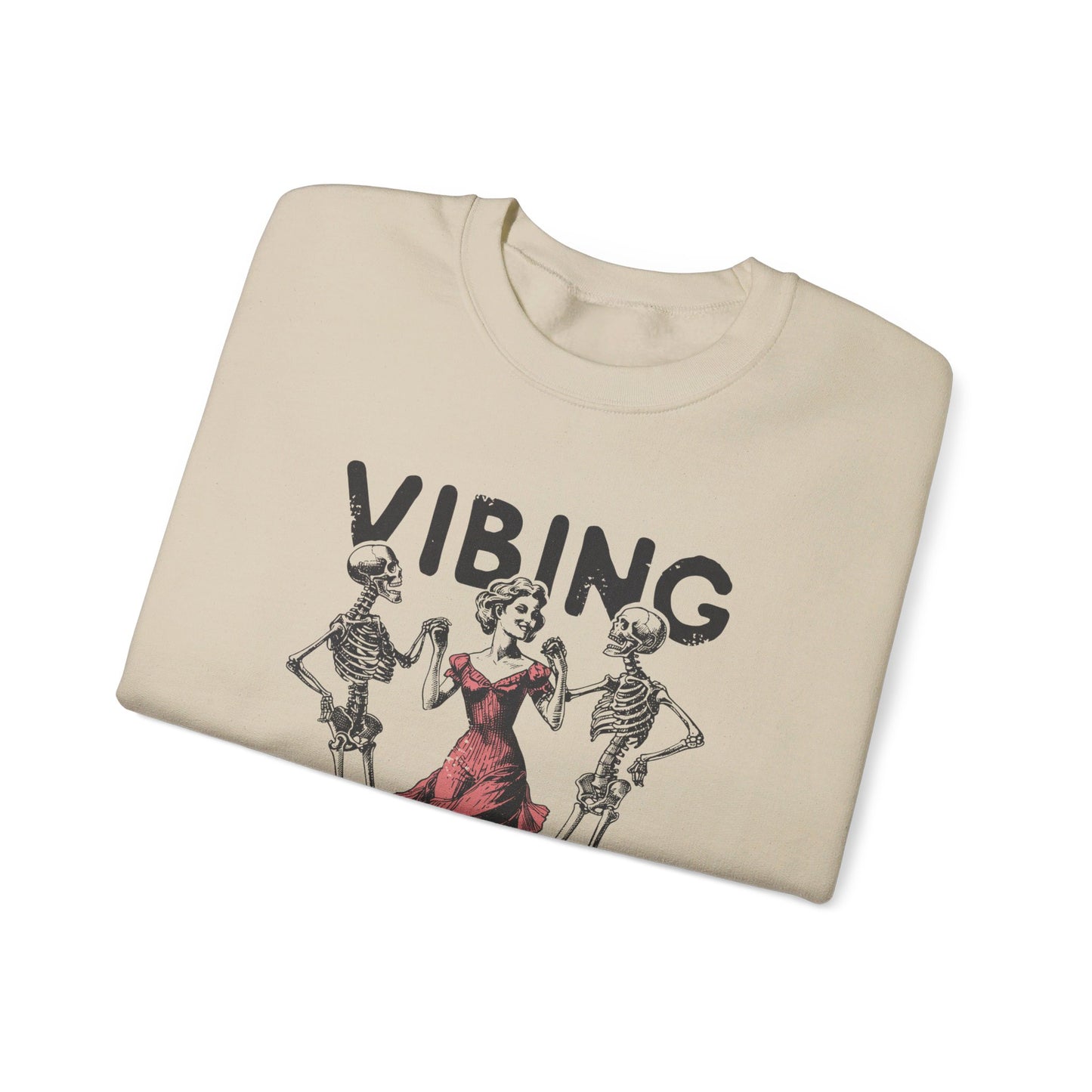 Vibing With My Demons - Vintage Halloween Sweatshirt -Unisex Heavy Blend™ Crewneck Sweatshirt