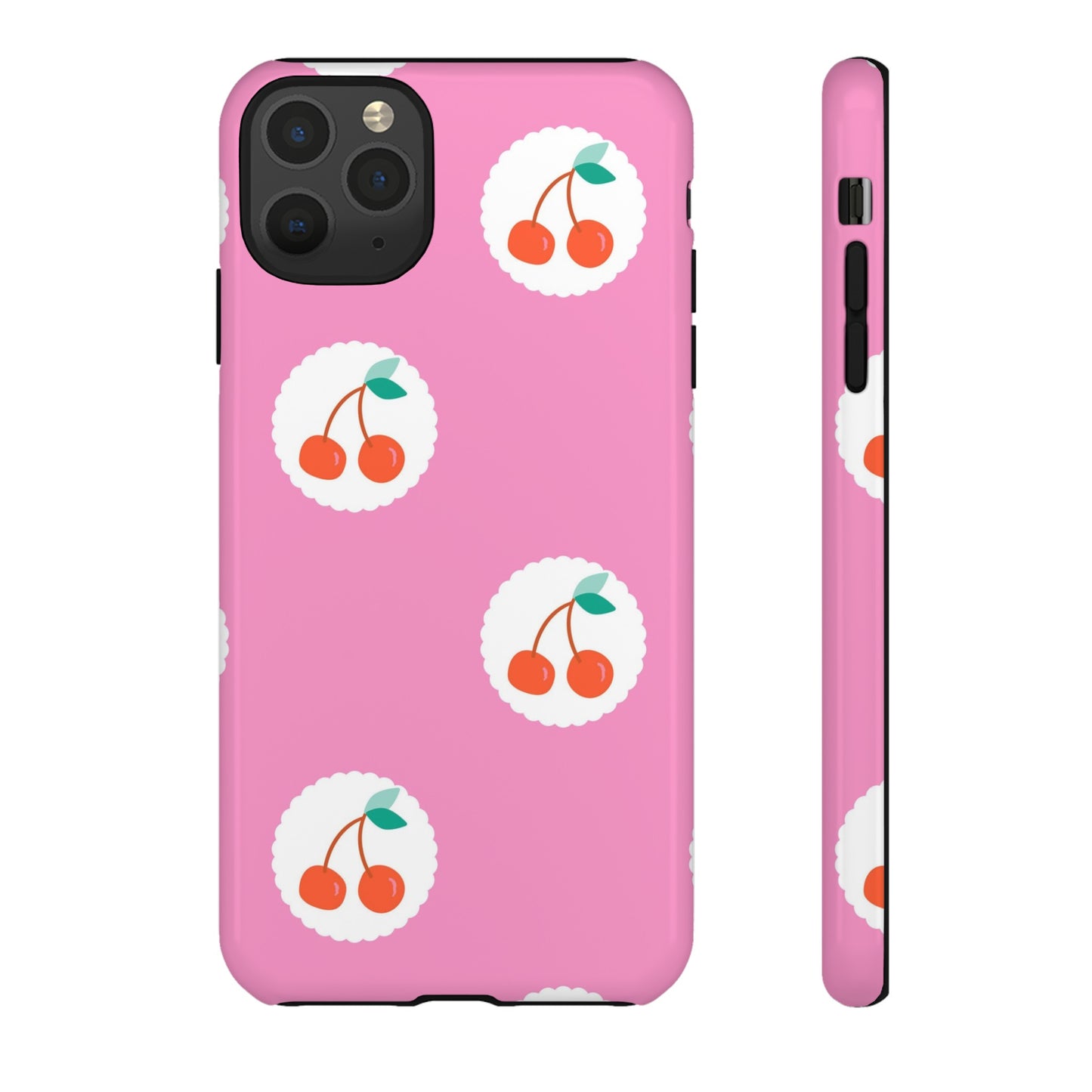 Cherry Circles Pink - iPhone Case