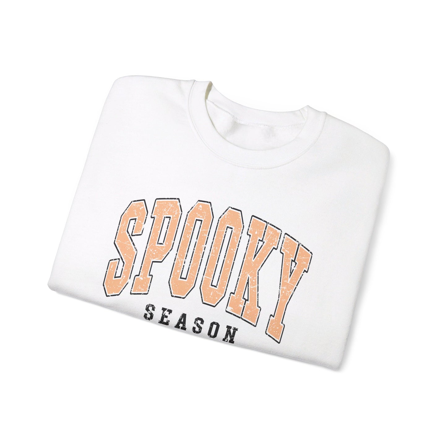 Spooky Season (Orange) Sporty Halloween Sweatshirt - Unisex Heavy Blend™ Crewneck Sweatshirt