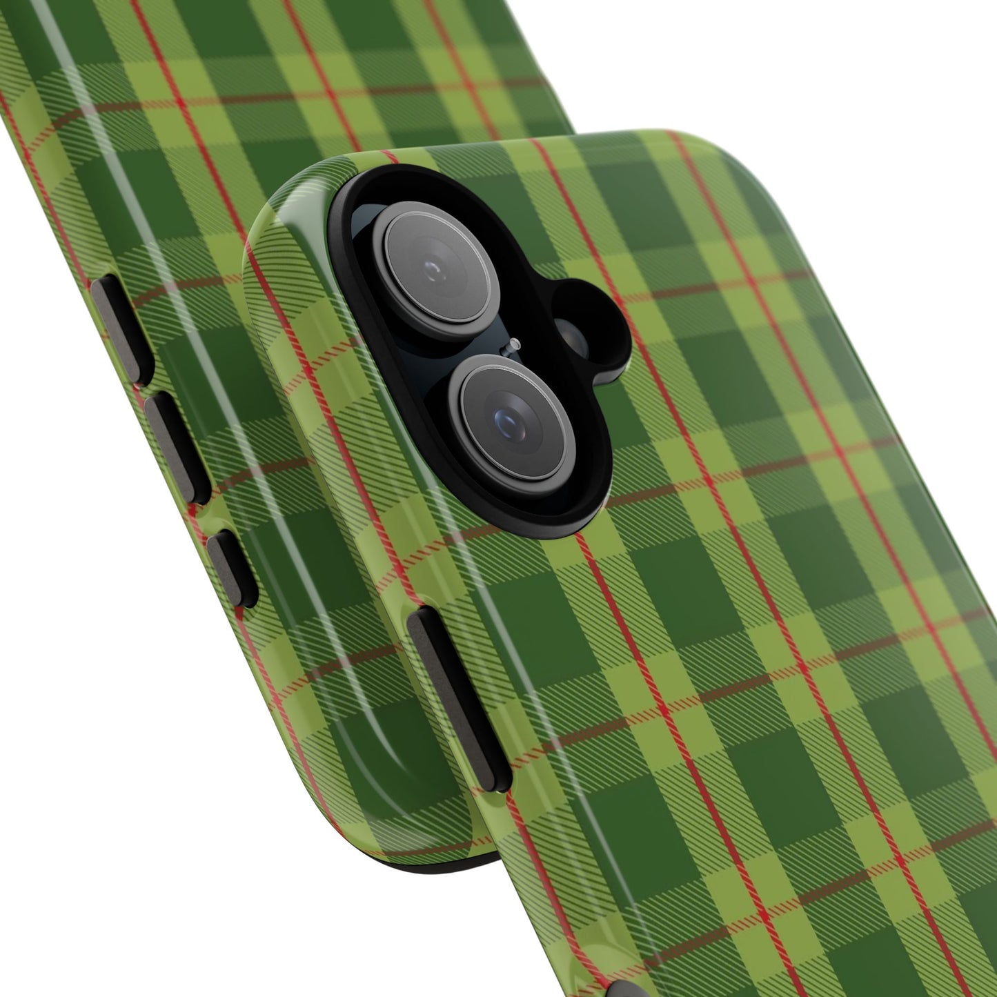 Green and Red Christmas Plaid Pattern - iPhone Case