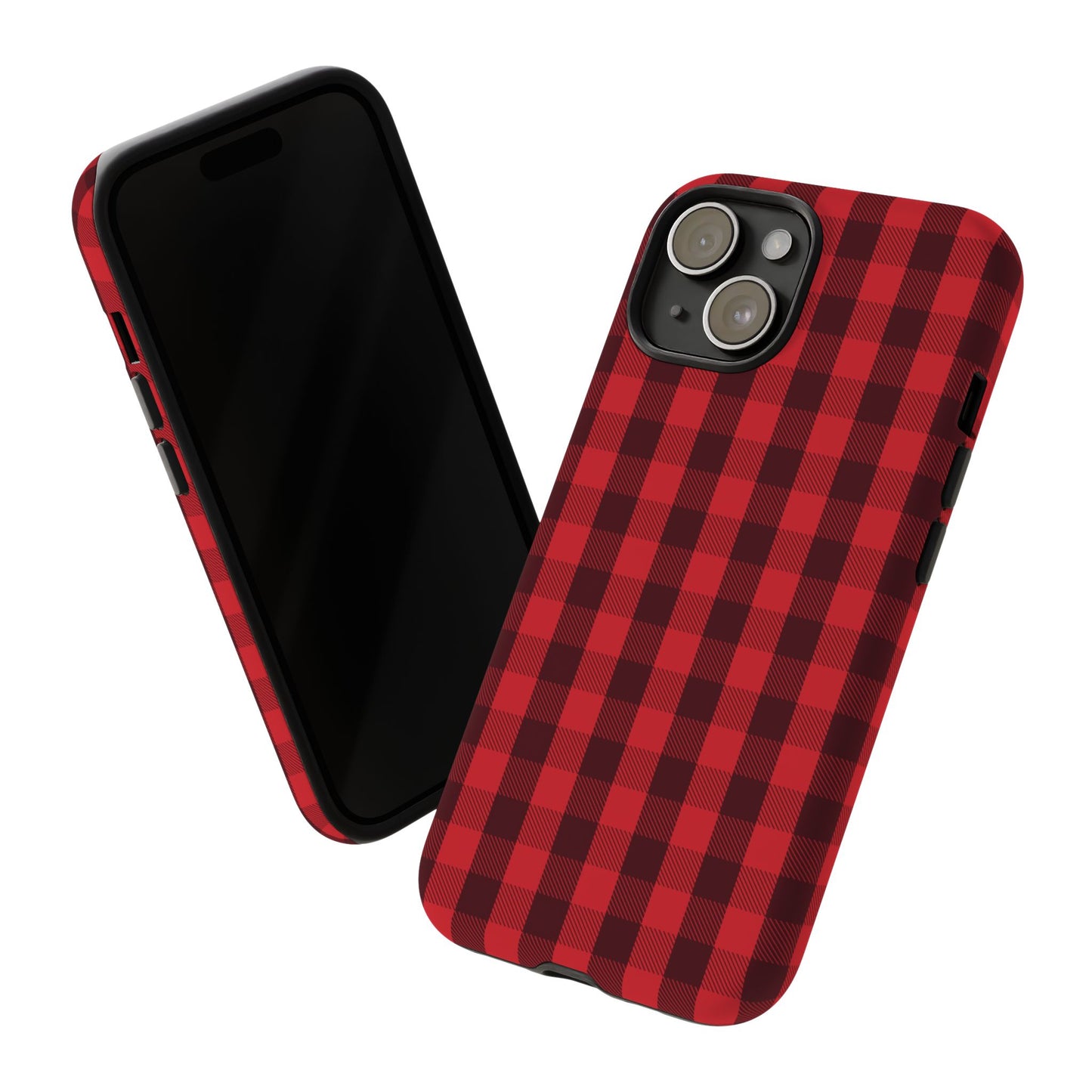 Red Christmas Gingham Pattern - iPhone Case