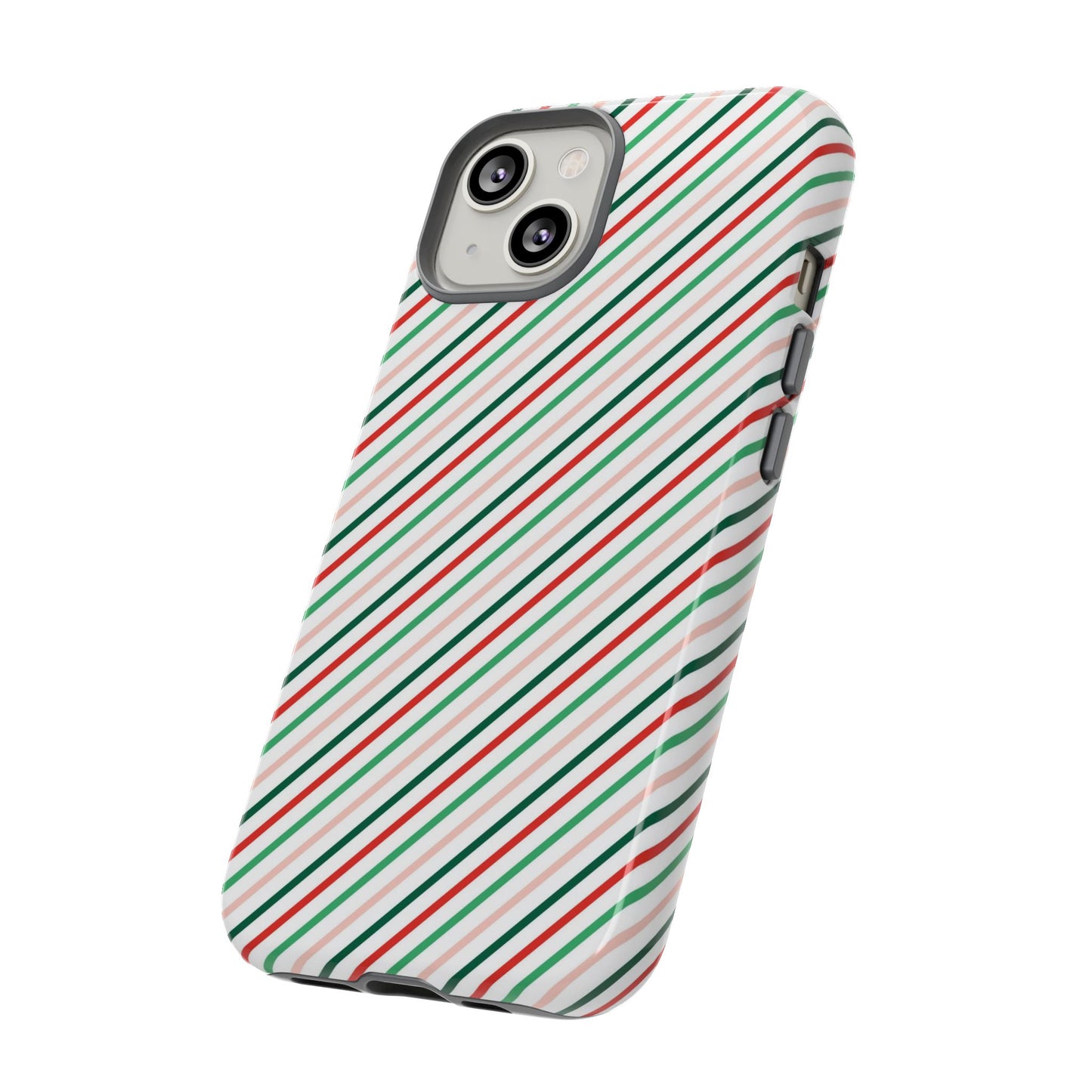 Christmas Diagonal Stripes - iPhone Case