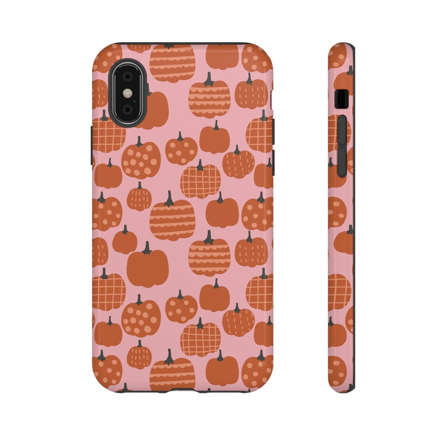 Fall Pumpkins with Pink Background - iPhone Case