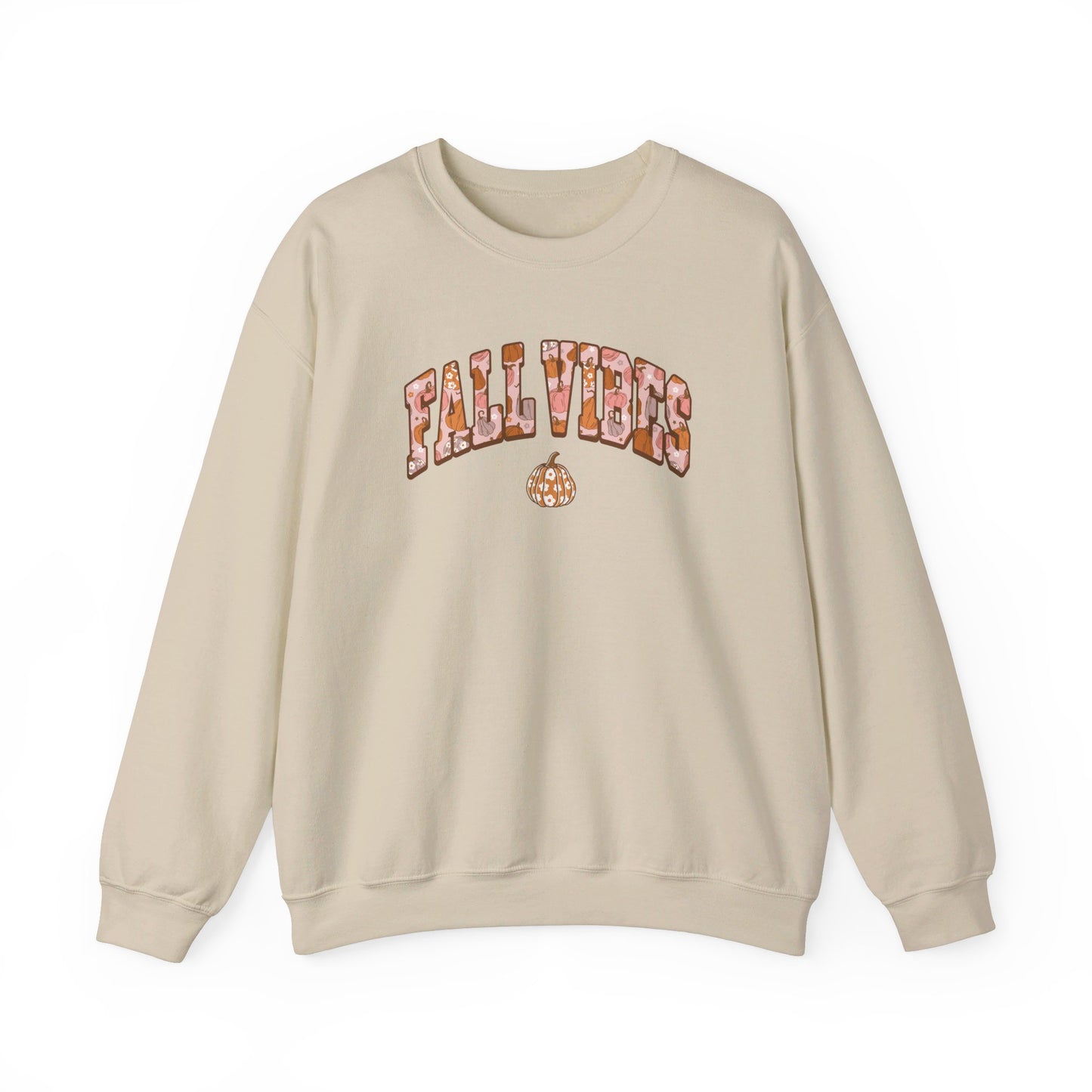 Fall Vibes - Sporty Pumpkin Autumn Sweatshirt - Unisex Heavy Blend™ Crewneck Sweatshirt