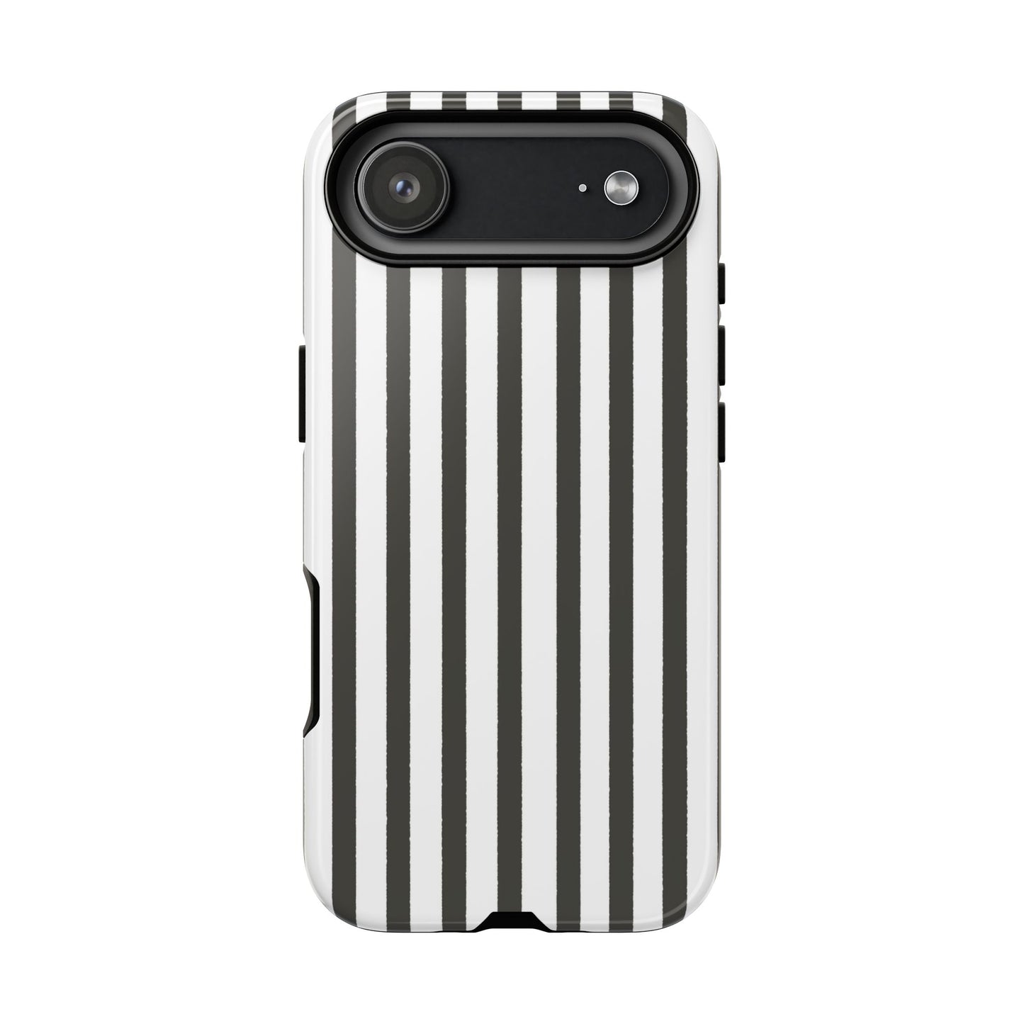 Halloween Black and White Vertical Stripes - iPhone Case