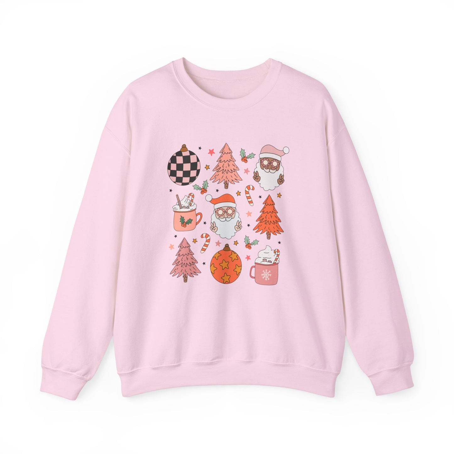 Pink Retro Christmas Characters - Cute Sweatshirt