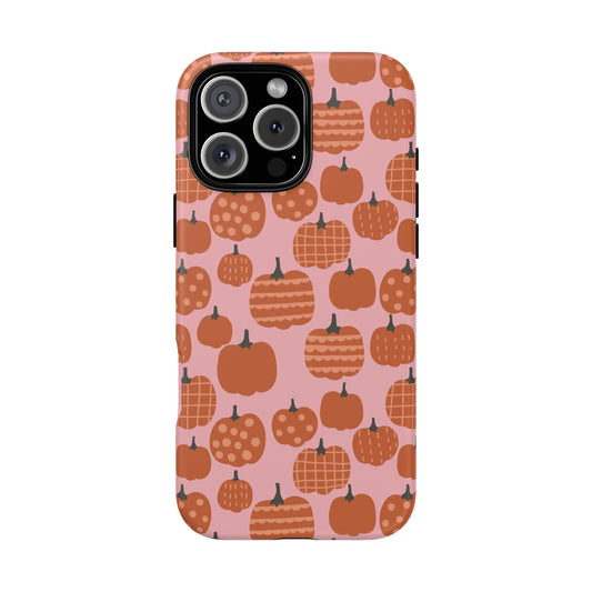 Fall Pumpkins with Pink Background - iPhone Case