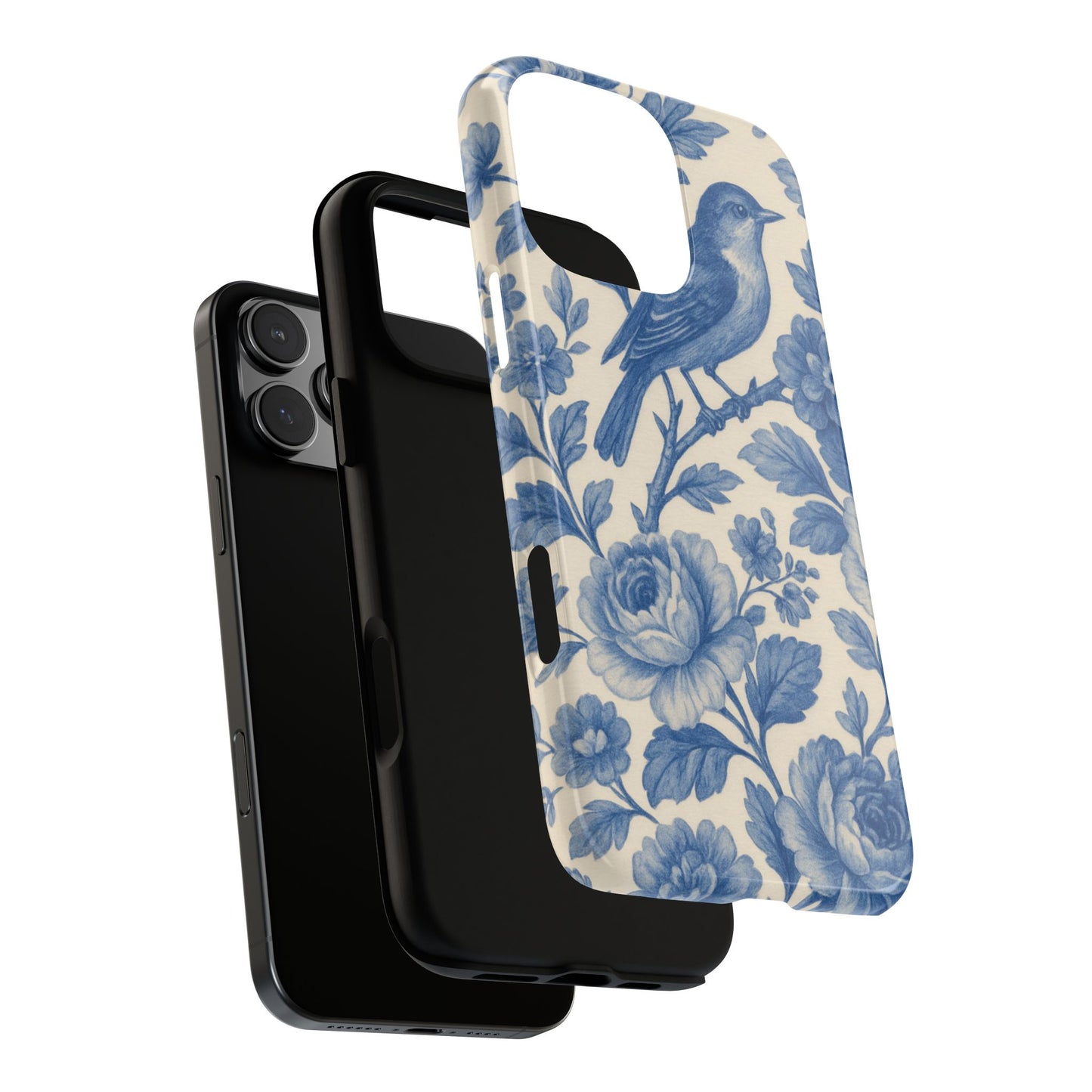 Blue Bird Vintage Florals - iPhone Case
