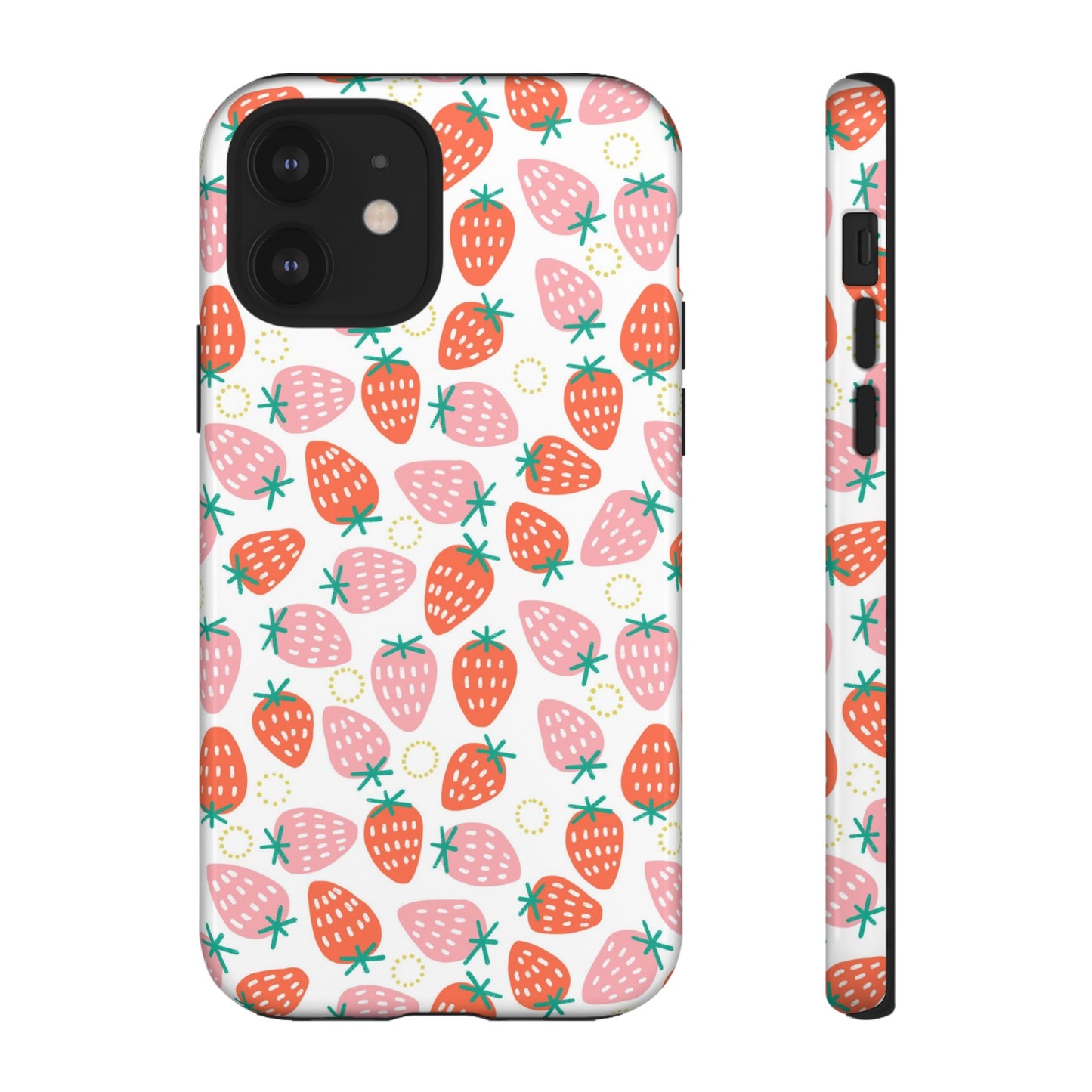 Strawberry Pattern - White - iPhone Case