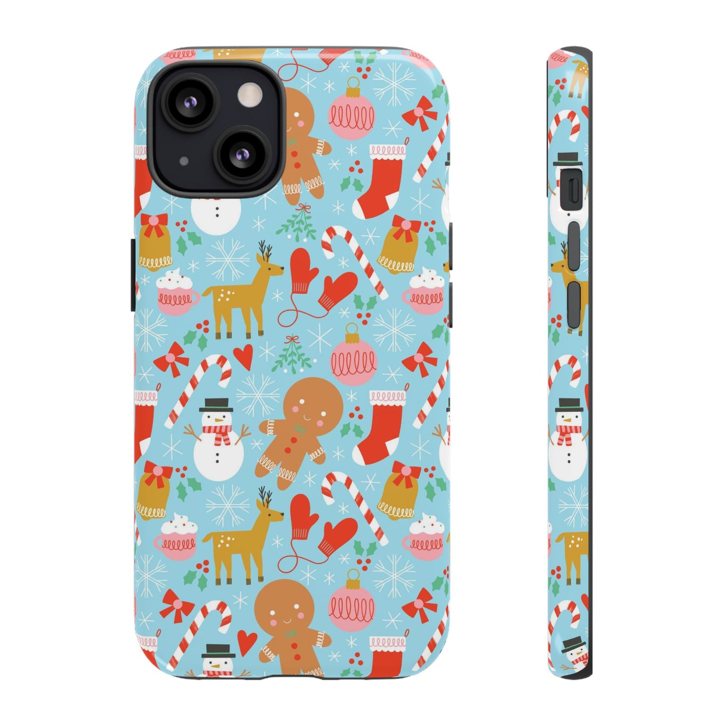 Christmas Characters Blue - iPhone Case