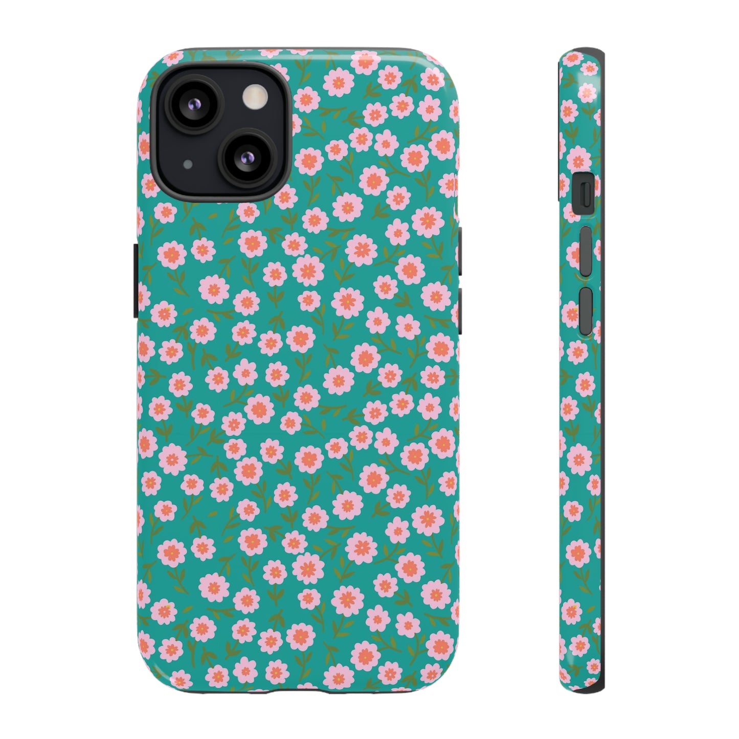 Spring Turquoise Florals - iPhone Case