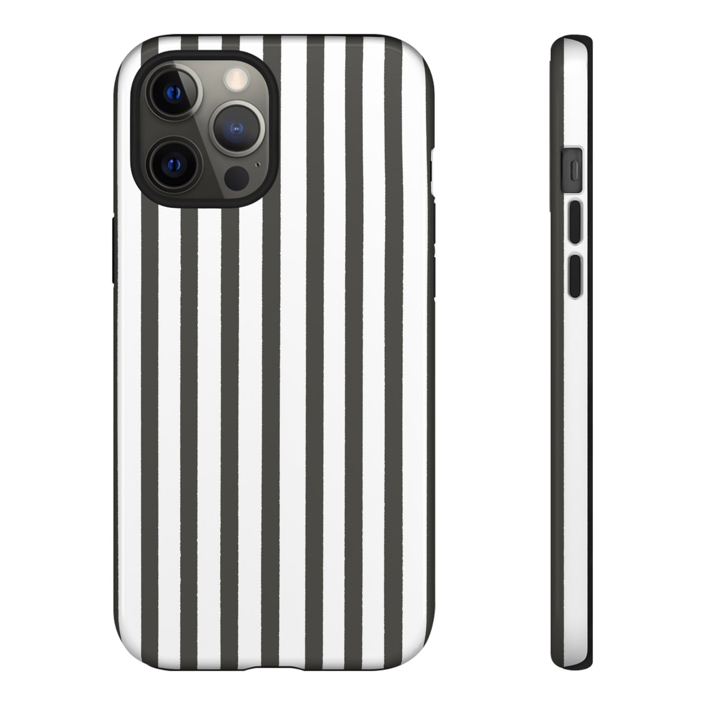 Halloween Black and White Vertical Stripes - iPhone Case