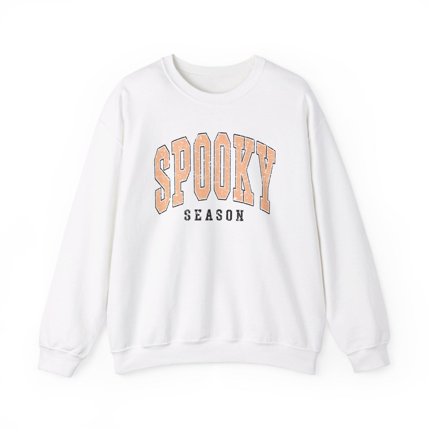 Spooky Season (Orange) Sporty Halloween Sweatshirt - Unisex Heavy Blend™ Crewneck Sweatshirt