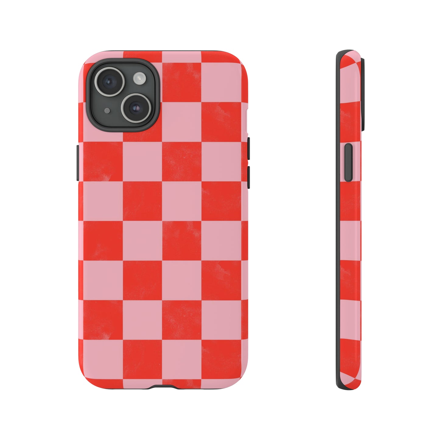 Red and Pink Checker Pattern - iPhone Case