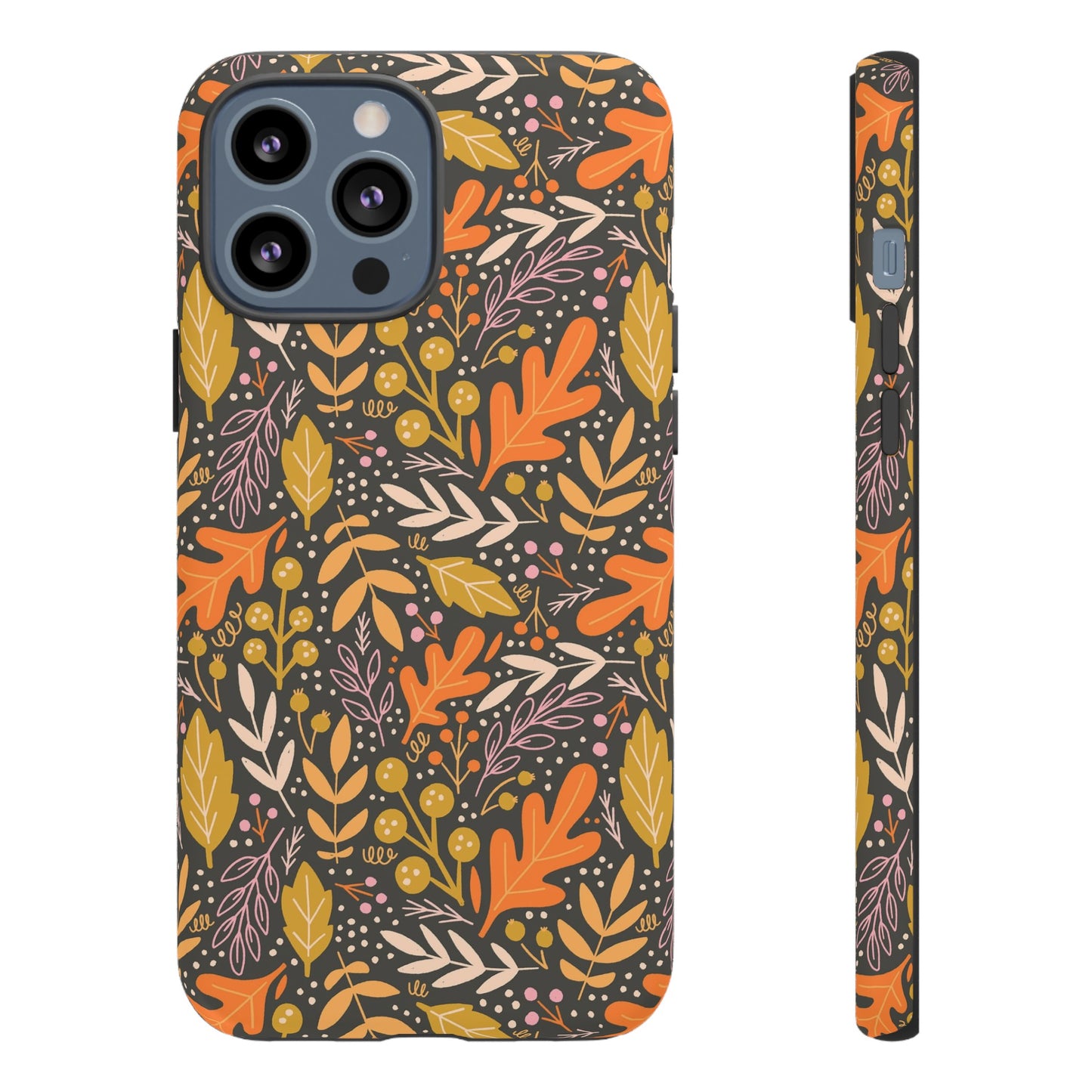 Dark Fall Foliage Leaves - iPhone Case