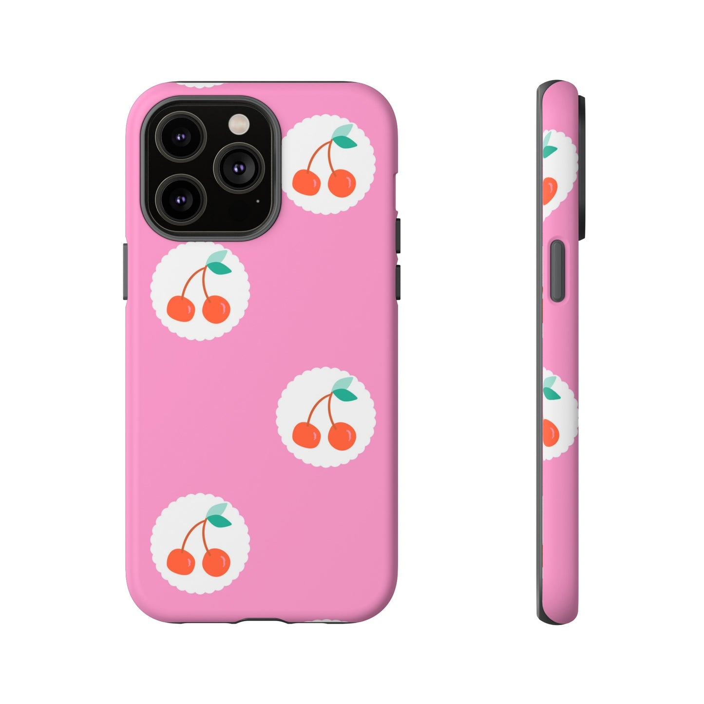 Cherry Circles Pink - iPhone Case