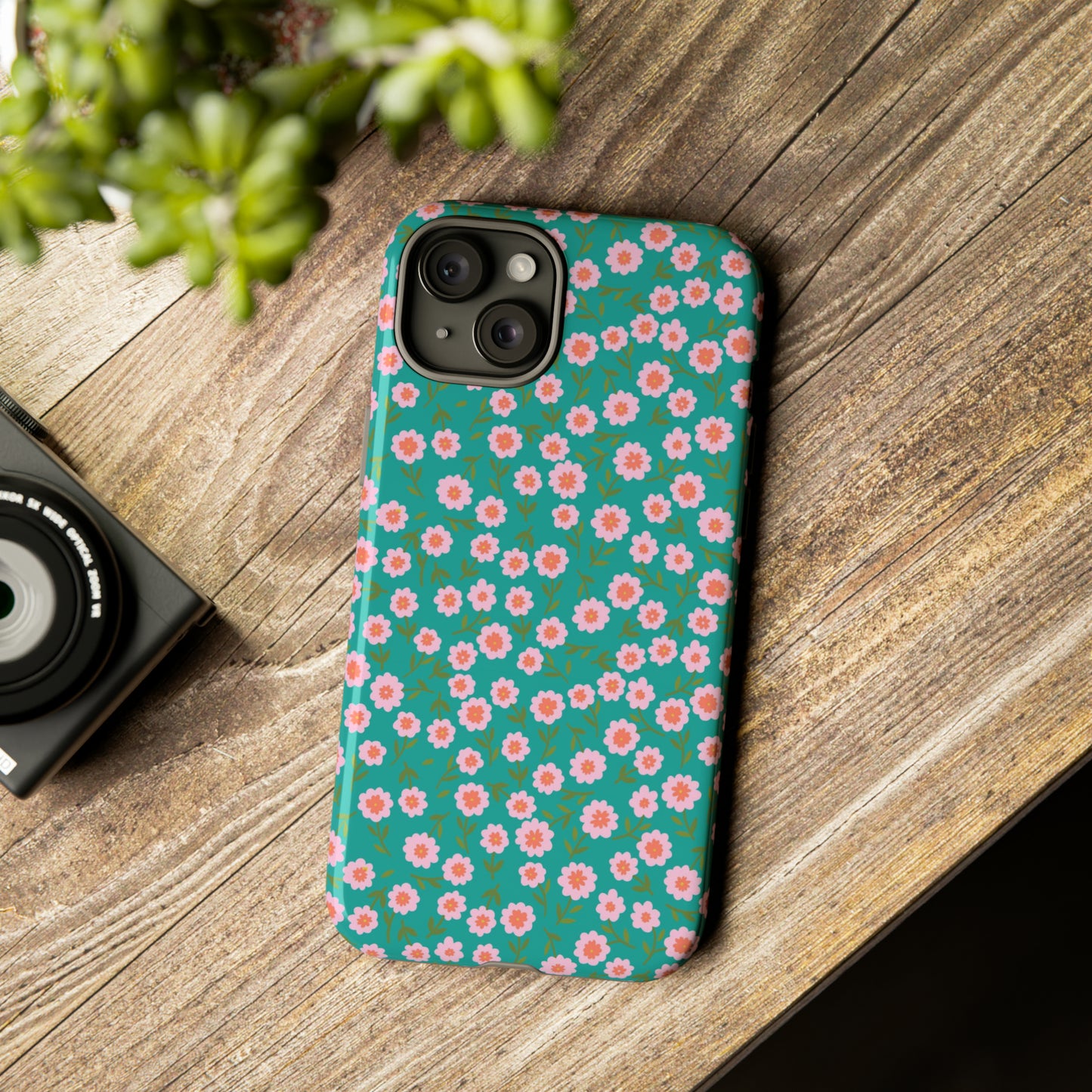 Spring Turquoise Florals - iPhone Case