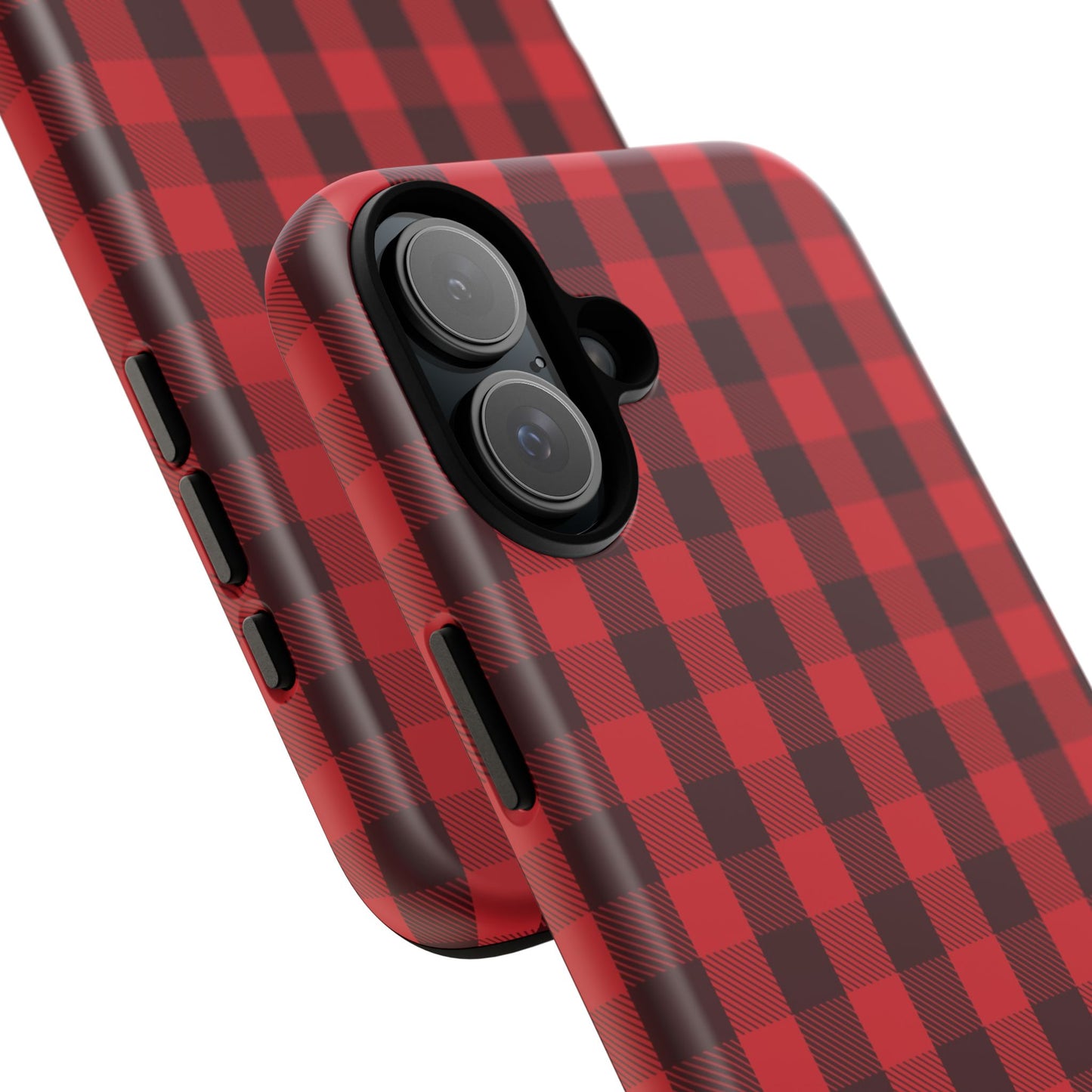 Red Christmas Gingham Pattern - iPhone Case