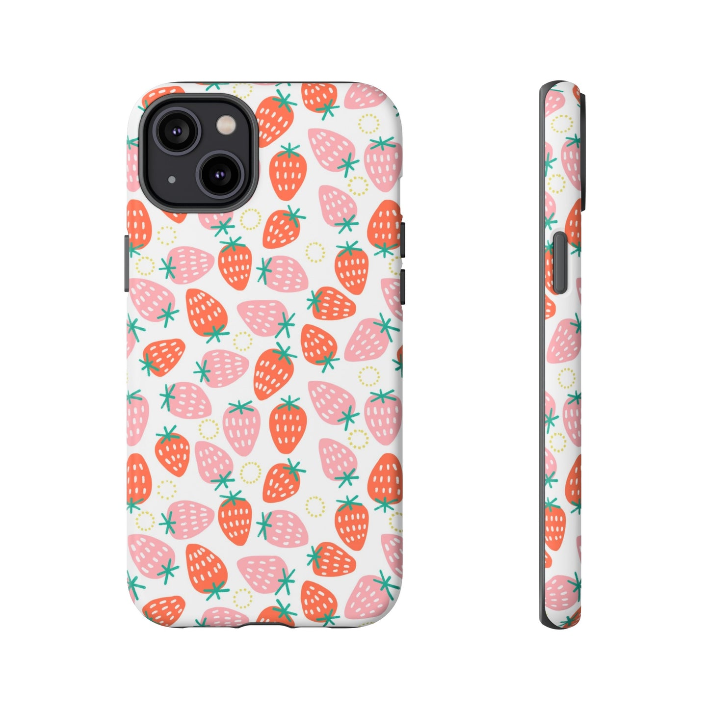 Strawberry Pattern - White - iPhone Case