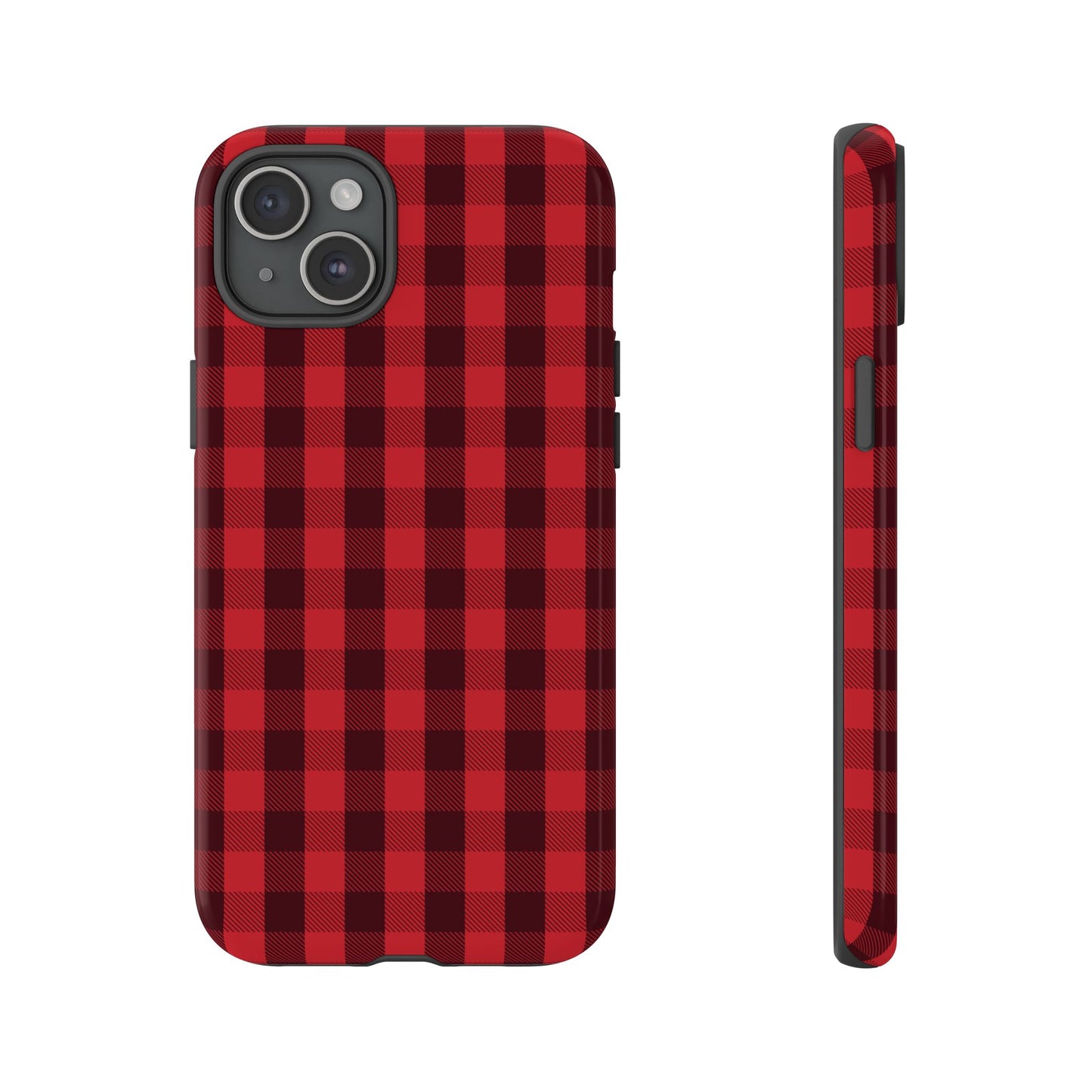 Red Christmas Gingham Pattern - iPhone Case