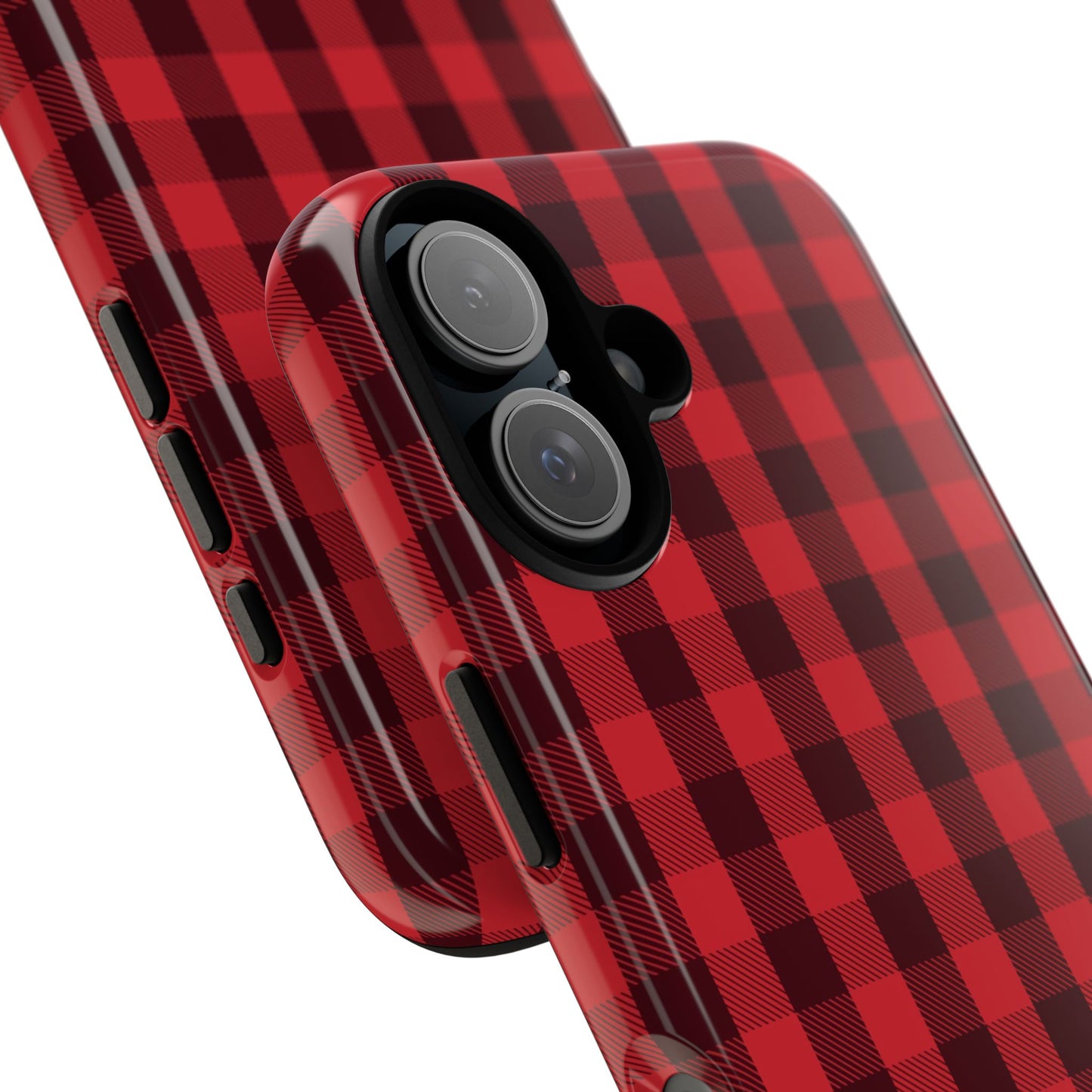 Red Christmas Gingham Pattern - iPhone Case