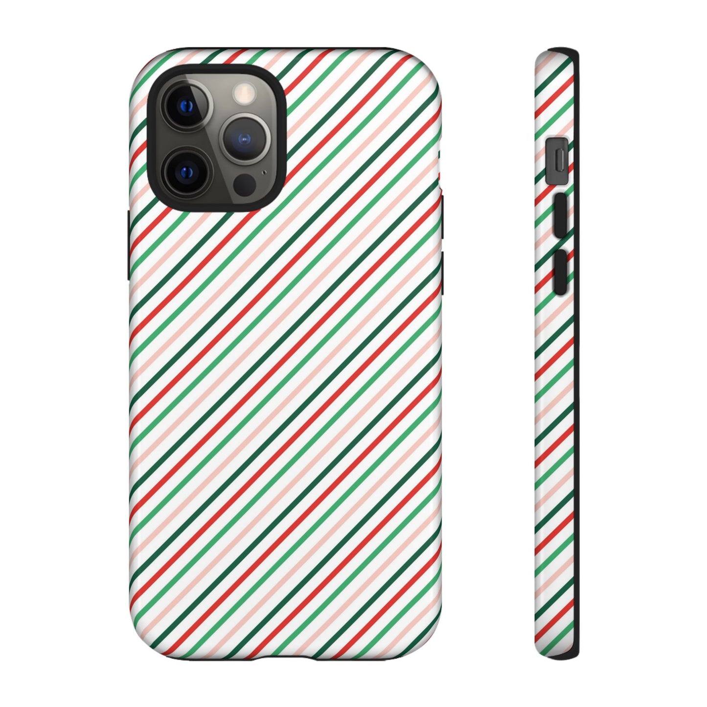 Christmas Diagonal Stripes - iPhone Case