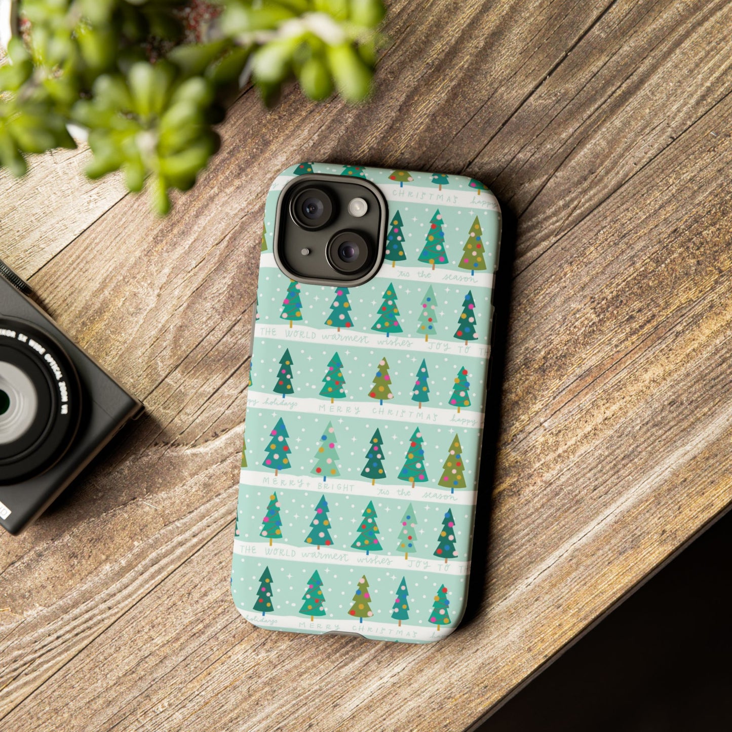 Christmas Trees Row - iPhone Case