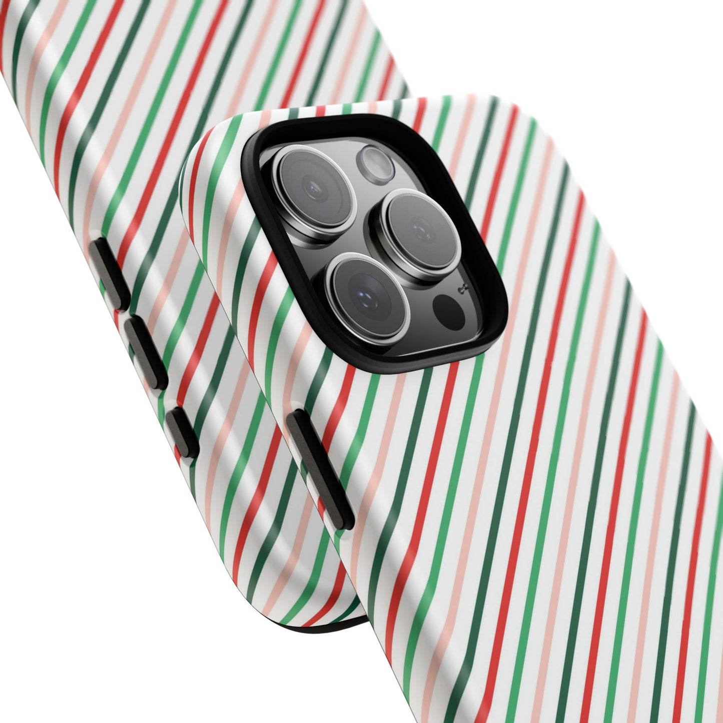 Christmas Diagonal Stripes - iPhone Case