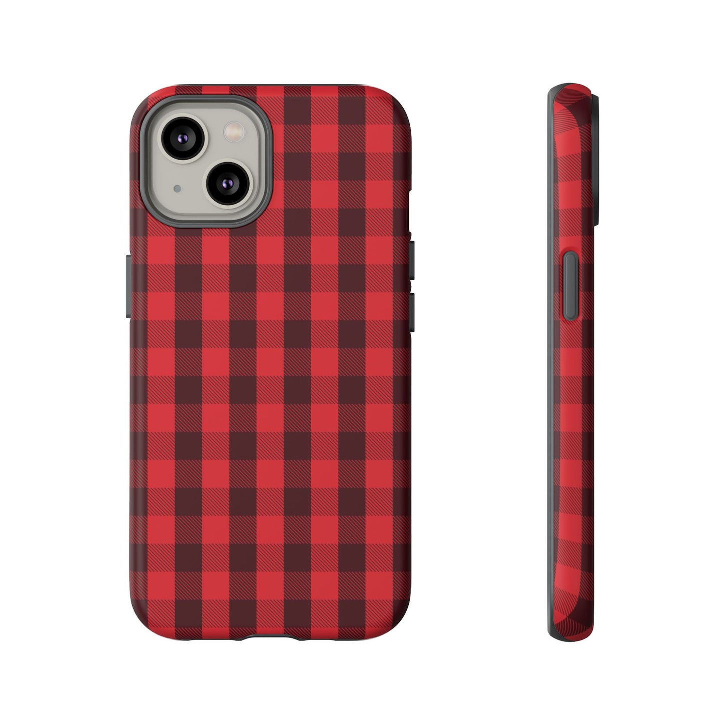 Red Christmas Gingham Pattern - iPhone Case