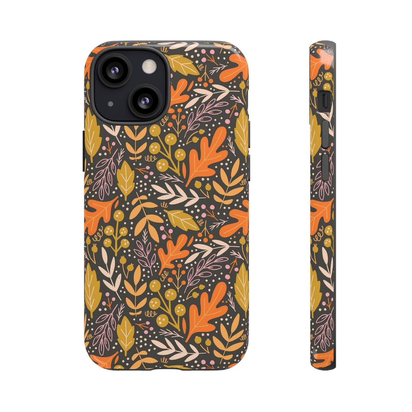 Dark Fall Foliage Leaves - iPhone Case