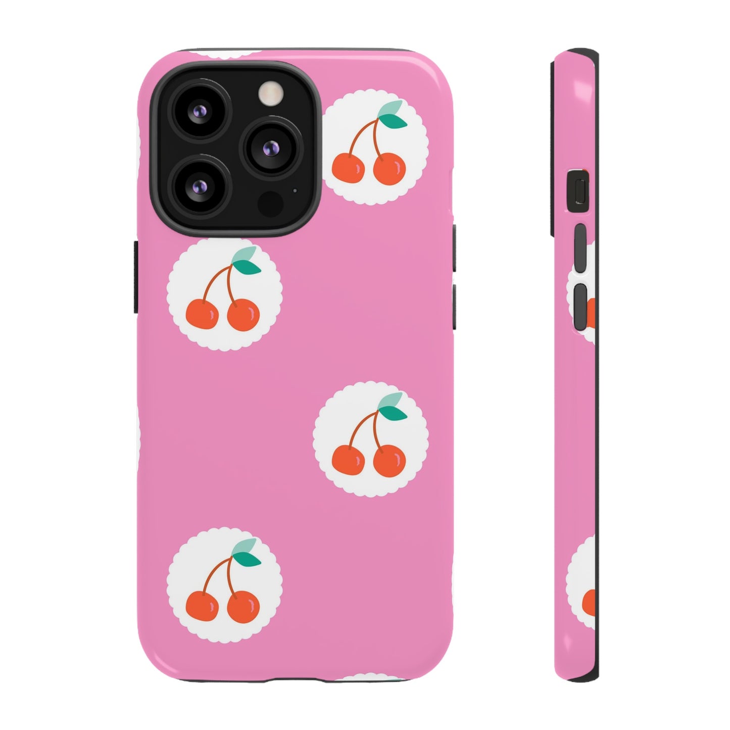 Cherry Circles Pink - iPhone Case