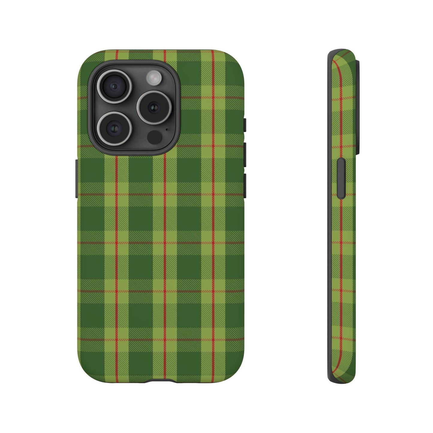 Green and Red Christmas Plaid Pattern - iPhone Case